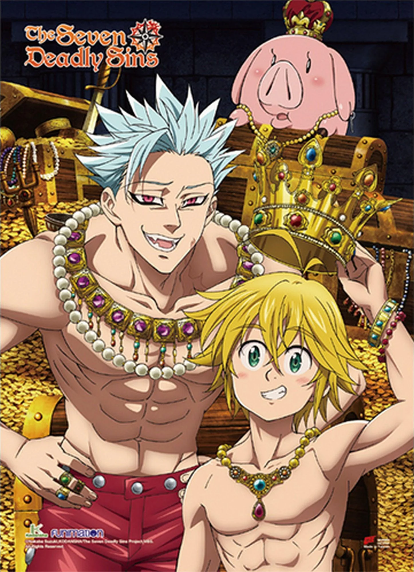 The Seven Deadly Sins - Meliodas & Ban & Hawk Wall Scroll