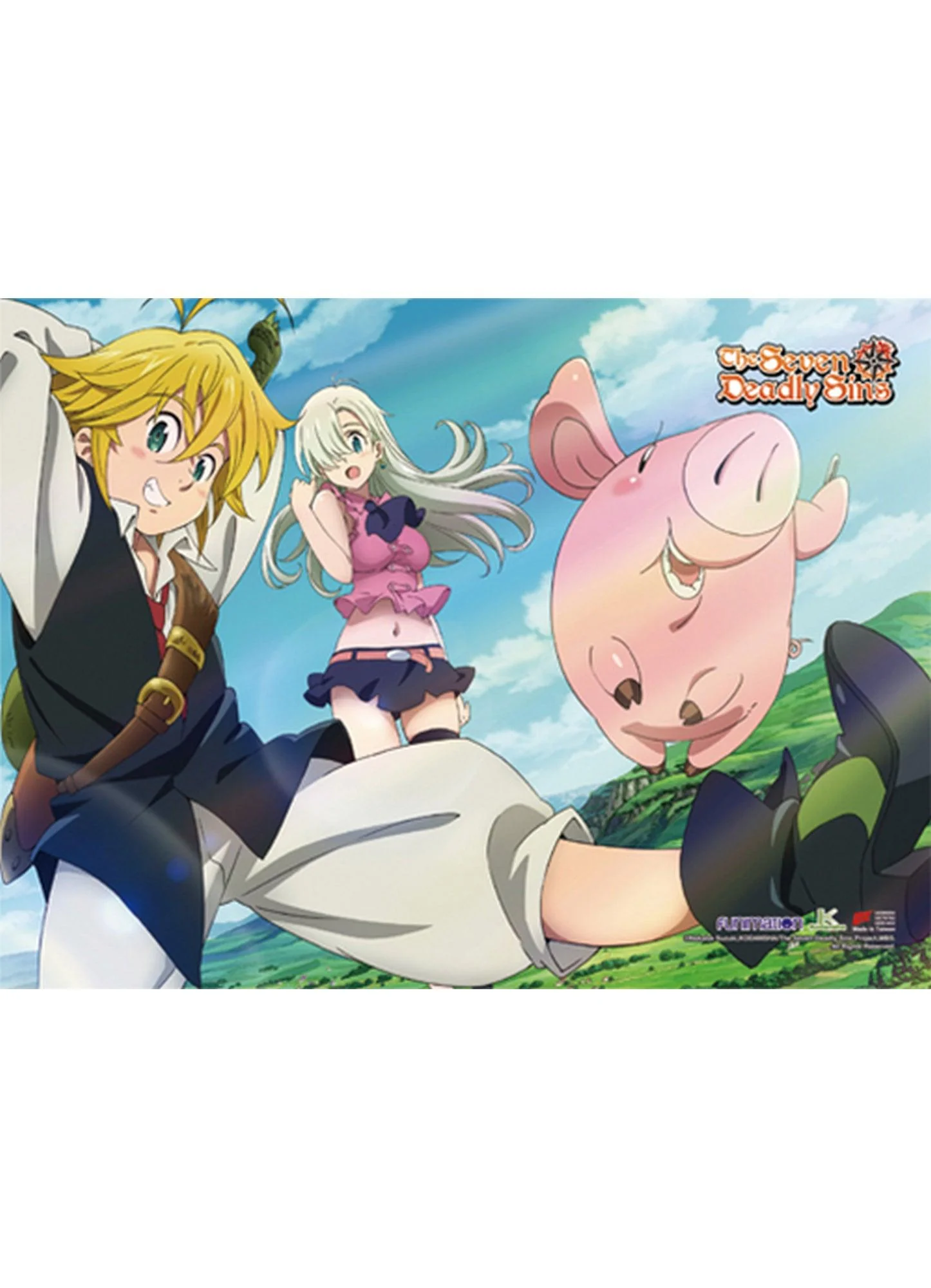 The Seven Deadly Sins - Meliodas & Elizabeth & Hawk 1 Wall Scroll