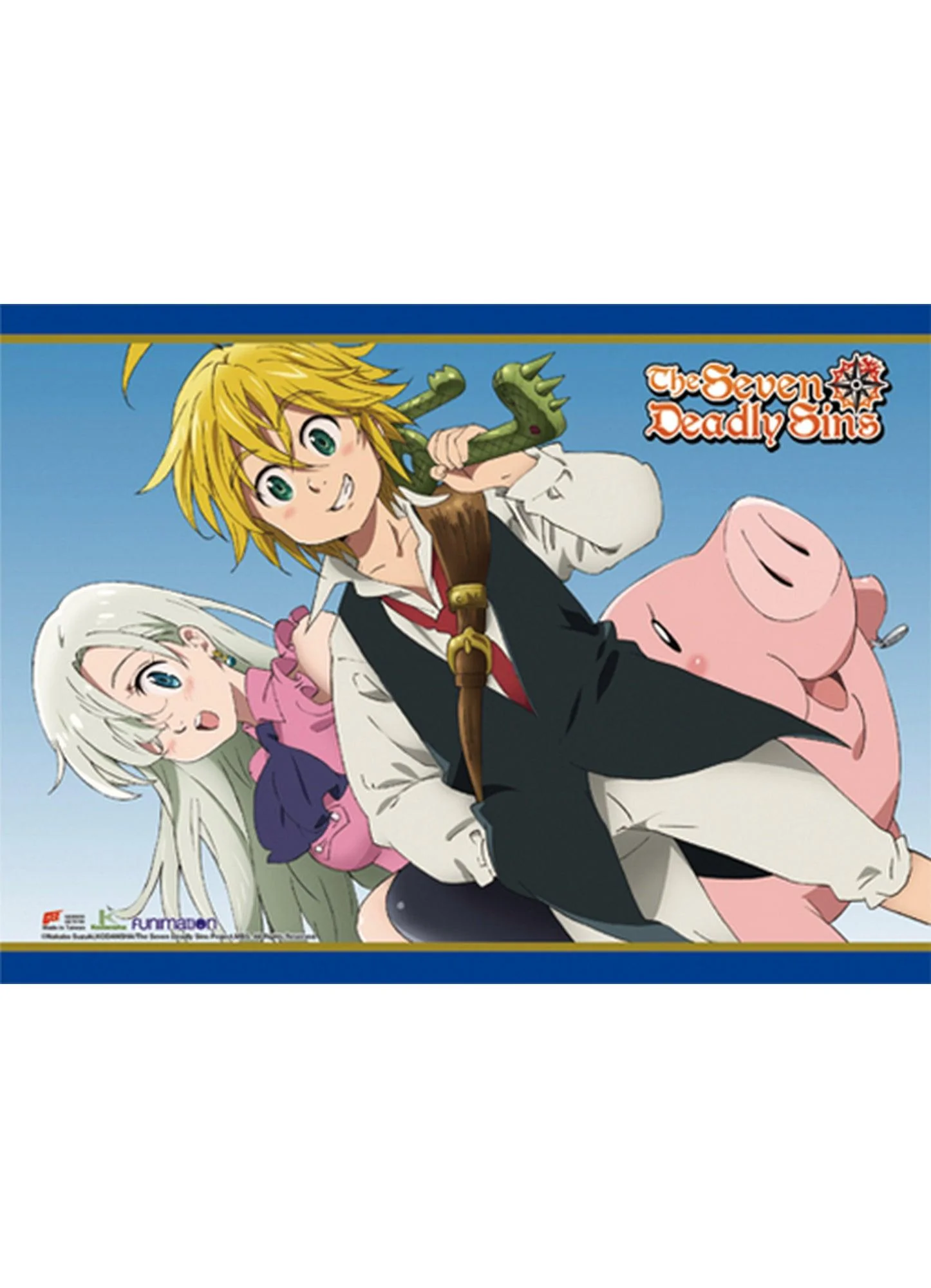 The Seven Deadly Sins - Meliodas & Elizabeth & Hawk 2 Wall Scroll